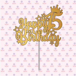 Topper para torta - Happy 15 birthday