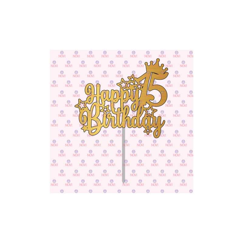 Topper para torta - Happy 15 birthday
