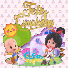 Topper para torta - Cleo y cuquin