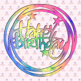 Aro para fiesta impresion - Happy birthday varios circulos multicolor fuerte