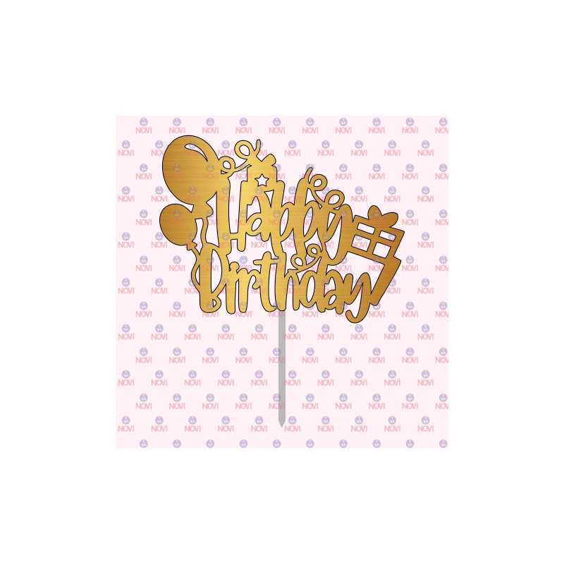 Happy birthday regalo y globos