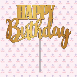 Topper para torta - Happy birthday 2 tipografias